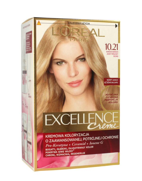 Loreal Excellence Creme Krem koloryzujący 10.21 bardzo jasny blond perłowy