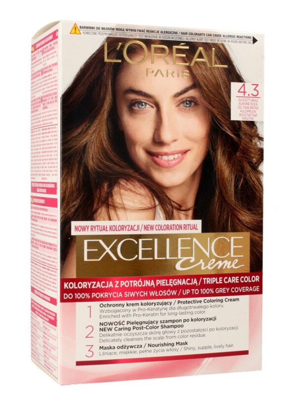 Loreal Excellence Creme Krem koloryzujący 4.3 Złocisty Brąz