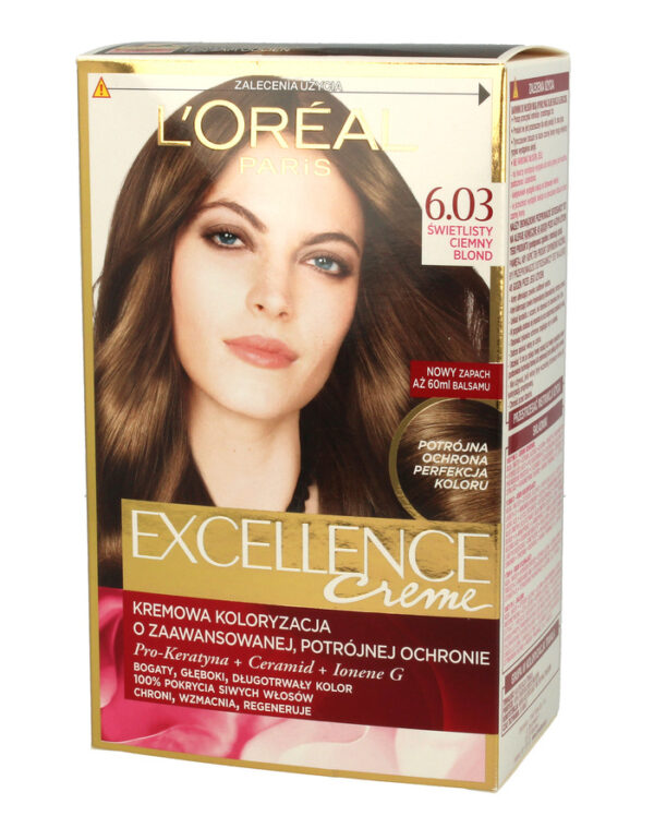 Loreal Excellence Creme Krem koloryzujący 6.03 Świetlisty Ciemny Blond - obrazek 2