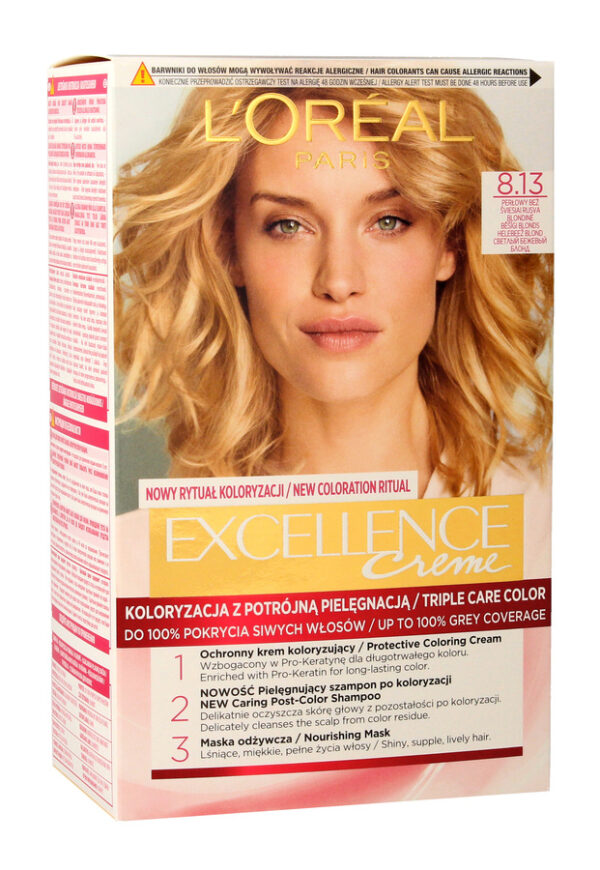 Loreal Excellence Creme Krem koloryzujący 8.13 perłowy beż