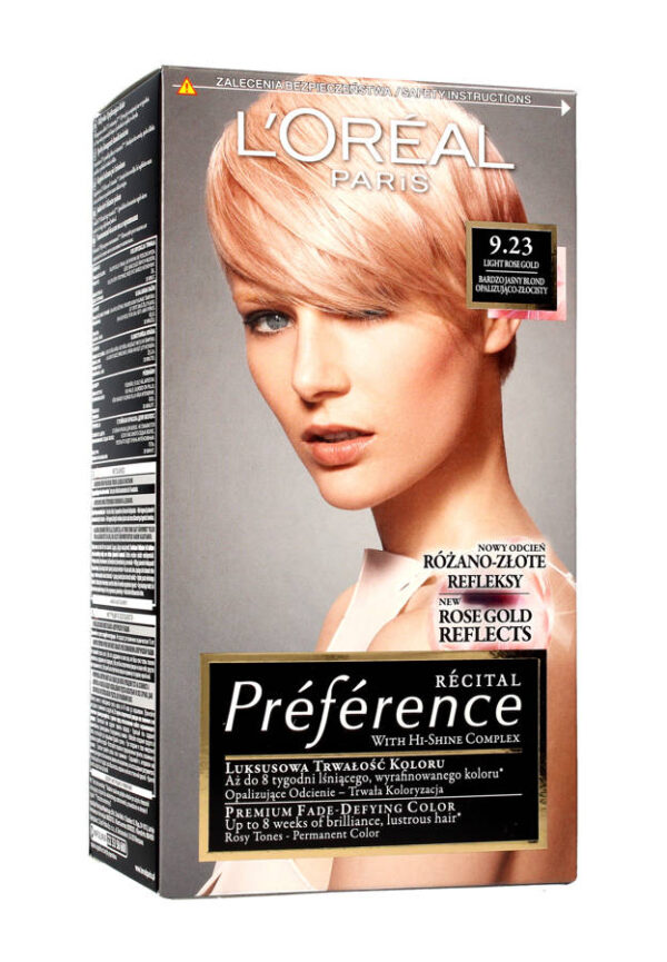 Loreal Farba Recital Preference 9.23 Bardzo Jasny Blond Opalizująco Złocisty - obrazek 2