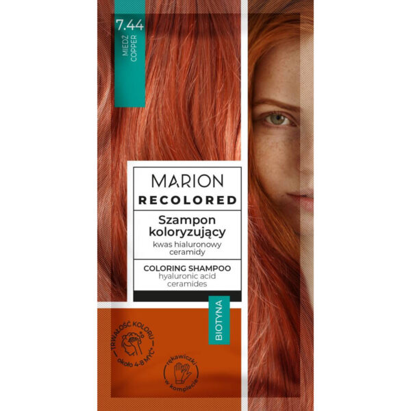 MARION Recolored Szampon koloryzujący nr 7.44 Miedź (4-8 myć) 35ml