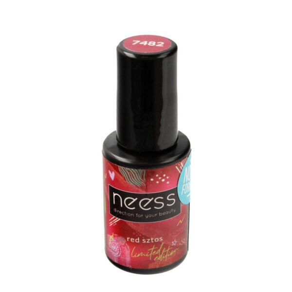 NEESS Lakier hybrydowy kauczukowy 7482 Lampka Bordo 4ml