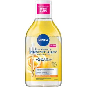 NIVEA Płyn micelarny rozświetlający twarz-oczy-usta + 5% serum 400 ml