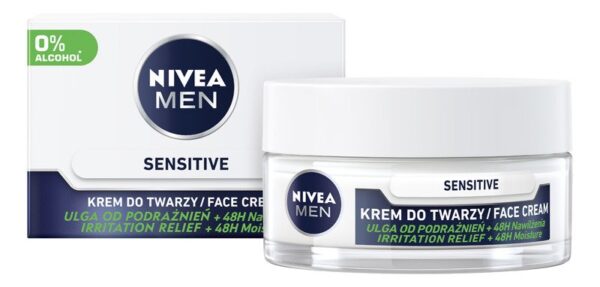 Nivea Men Krem do twarzy Sensitive 48h nawilżenia - skóra podrażniona  50ml