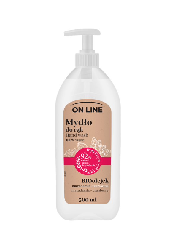 On Line From Plants With Love Mydło do rąk w płynie Macadamia i Żurawina  500ml