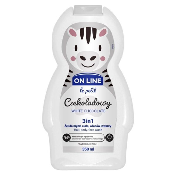 On Line Le Petit Żel do mycia ciała,włosów i twarzy 3w1 dla dzieci Czekoladowy  350ml
