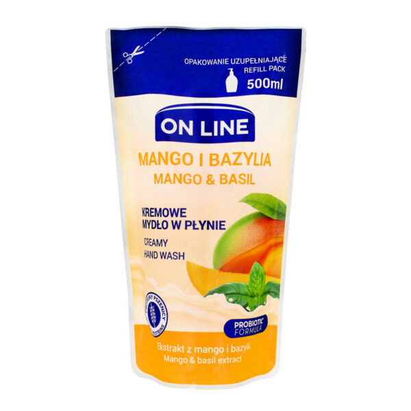 On Line Mydło kremowe w płynie Mango i Bazylia – uzupełnienie  500ml