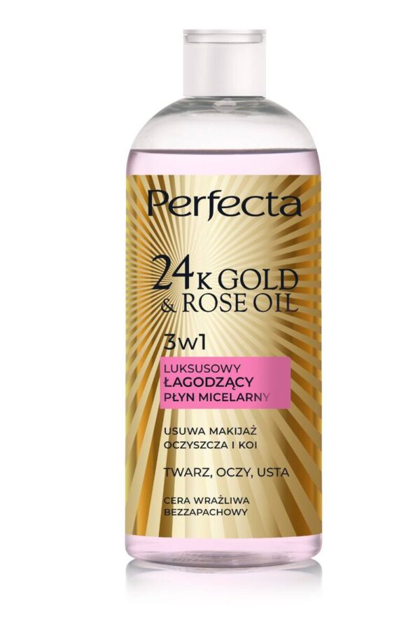 PERFECTA 24K Gold & Rose Oil Płyn micelarny do cery wrażliwej 400 ml