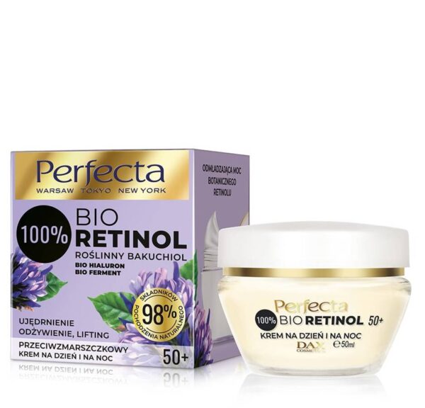 Perfecta 100% Bio Retinol 50+ Przeciwzmarszczkowy Krem na dzień i noc -ujędrnienie,odżywienie i lifting 50ml