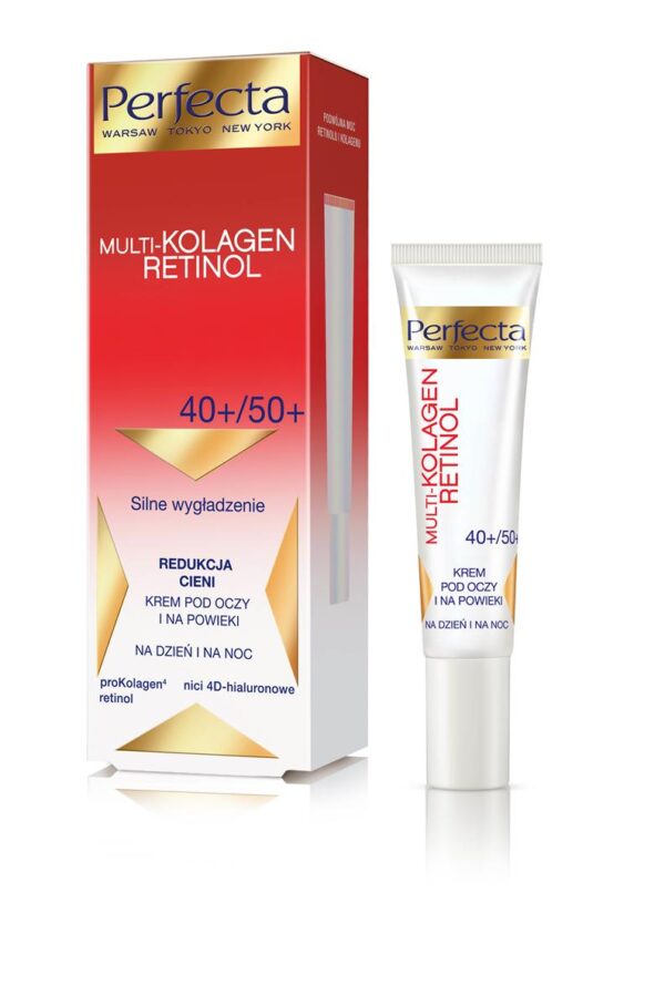 Perfecta Multi-Kolagen Retinol 40+/50+ Krem redukujący cienie i wygładzający pod oczy i na powieki  15ml