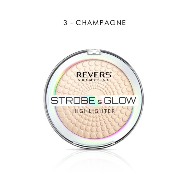 REVERS Puder rozświetlający STROBE & GLOW HIGHLIGHTER  03 Champagne 8 g