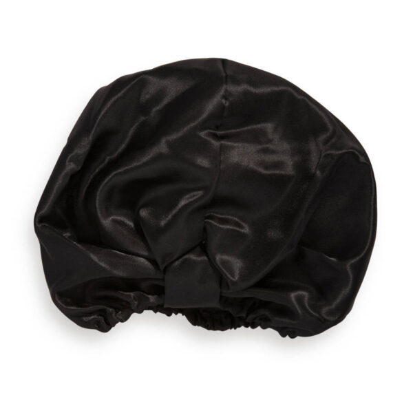 Revolution Haircare Satin Hair Wrap Satynowy Czepek do włosów - Black 1szt