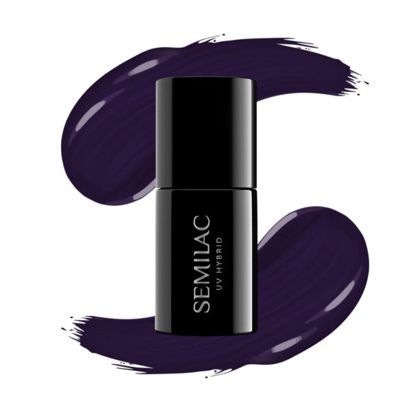 SEMILAC Lakier hybrydowy 100 Black Purple – 7 ml