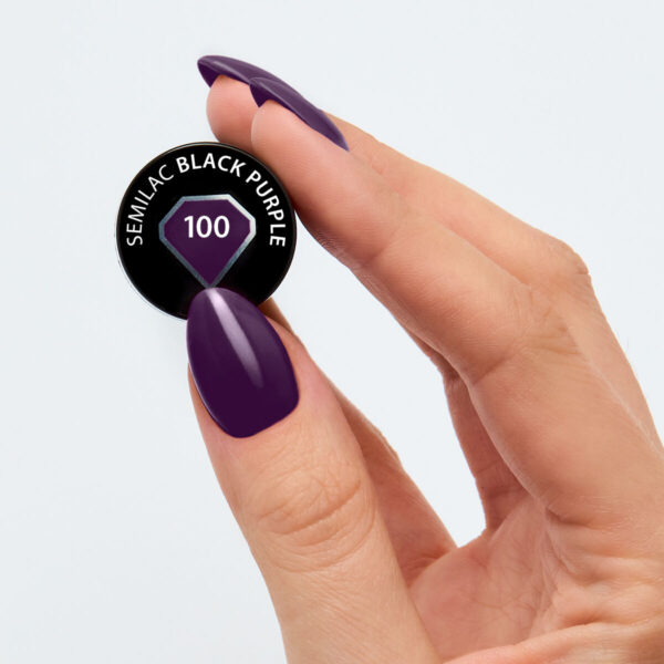 SEMILAC Lakier hybrydowy 100 Black Purple – 7 ml