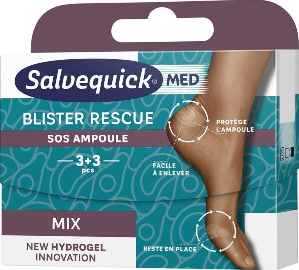 Salvequick Med Blister Rescue Plastry na pęcherze 360 Protective Care - mix -6szt(3+3)