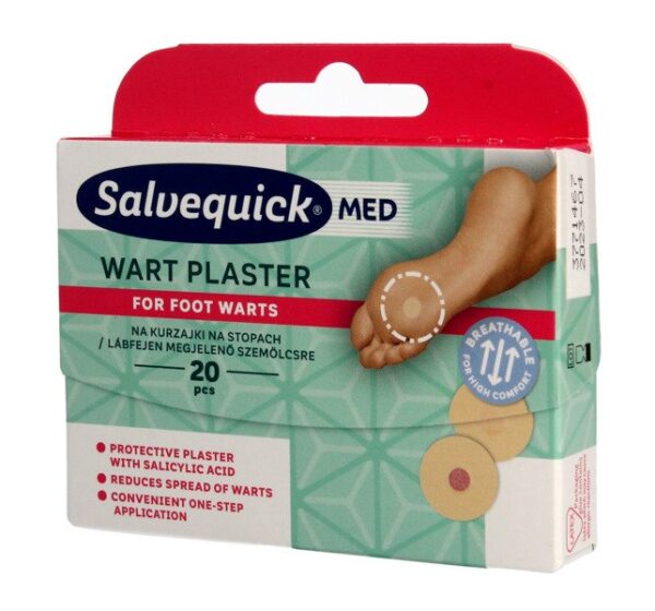 Salvequick Med Plastry Ward na kurzajki na stopach-20szt