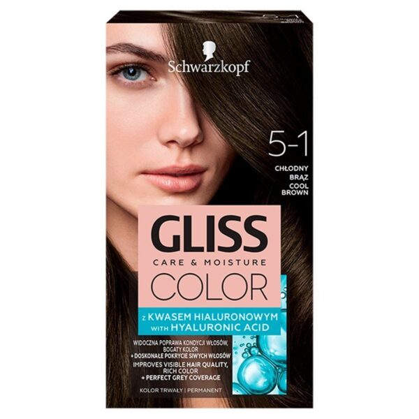 Schwarzkopf Gliss Color Krem koloryzujący nr 5-1 Chłodny Brąz