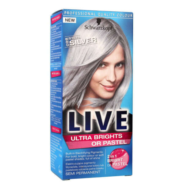 Schwarzkopf Live Krem koloryzujący 2w1 nr 098 Steel Silver Srebrny  1op.