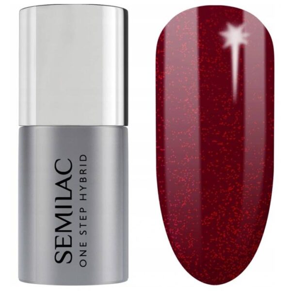 Semilac One Step S590 Glitter Red 5ml - obrazek 2