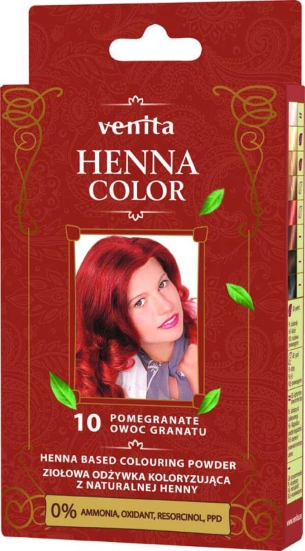 VENITA Henna Color Ziołowa Odżywka koloryzująca - 10 Owoc Granatu