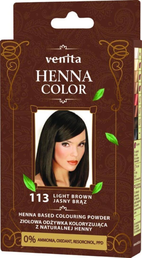 VENITA Henna Color Ziołowa Odżywka koloryzująca - 113 Jasny Brąz