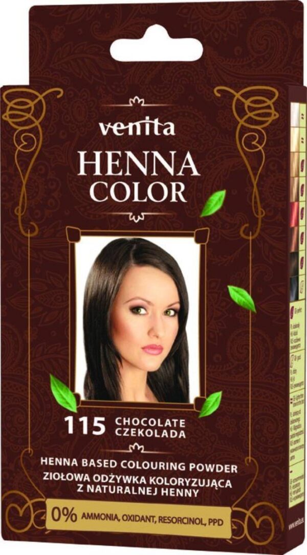 VENITA Henna Color Ziołowa Odżywka koloryzująca - 115 Czekolada