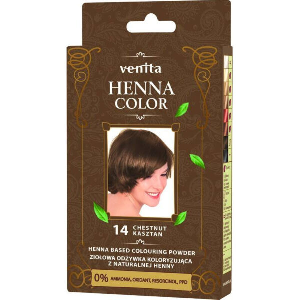 VENITA Henna Color Ziołowa Odżywka koloryzująca – 14 Kasztan