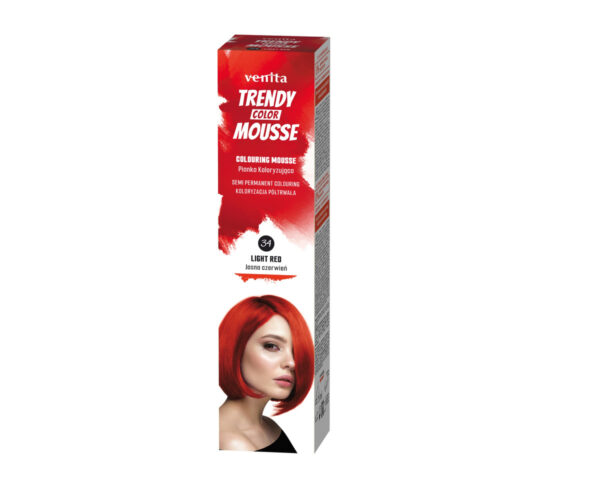 VENITA Trendy Color Mousse Pianka koloryzująca do włosów - 34 Light Red (Jasna Czerwień)  75ml