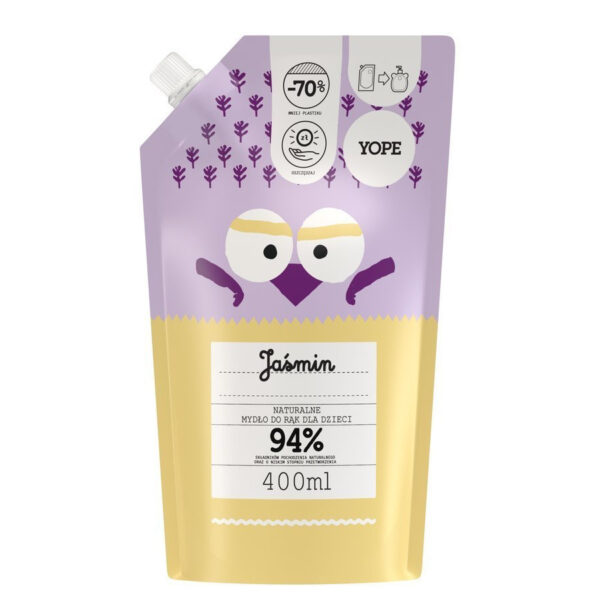 YOPE Naturalne Mydło do rąk w płynie dla dzieci Jaśmin Refill 400ml