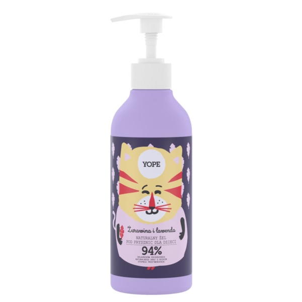 YOPE Naturalny Żel pod prysznic dla dzieci – ŻURAWINA i LAWENDA  400ml