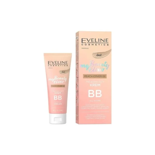 Eveline Cosmetics My Beauty Elixir Peach Cover pielęgnujący krem BB all in one nr 02 Dark, 30 ml