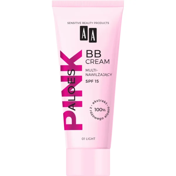 AA Aloes Pink multinawilżający Krem BB z SPF 15, 01 Light, 30 ml