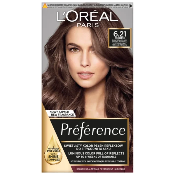 L`Oreal Paris Récital Préférence farba do włosów 6.21 Zurich, 1 szt.