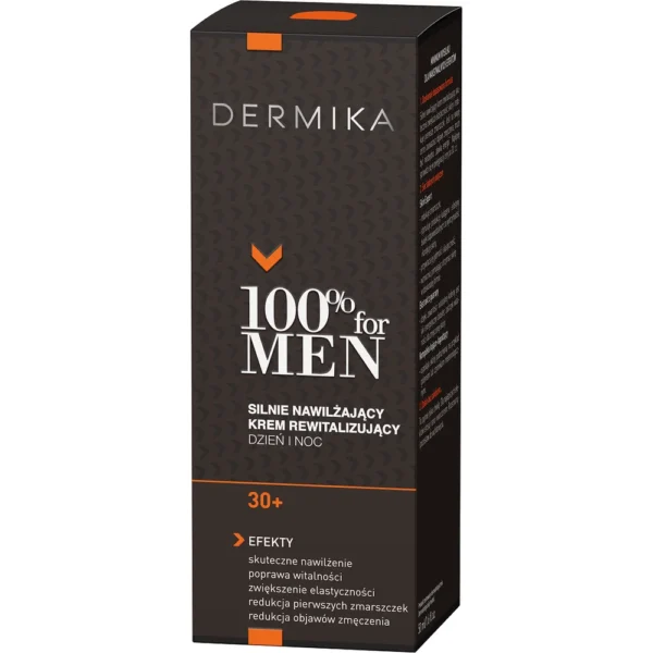 Dermika 100% for Men silnie nawilżający krem do twarzy rewitalizujący, 50 ml