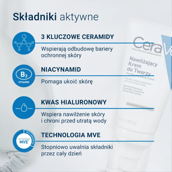 Cerave nawilżający krem do twarzy, 52 ml - obrazek 3