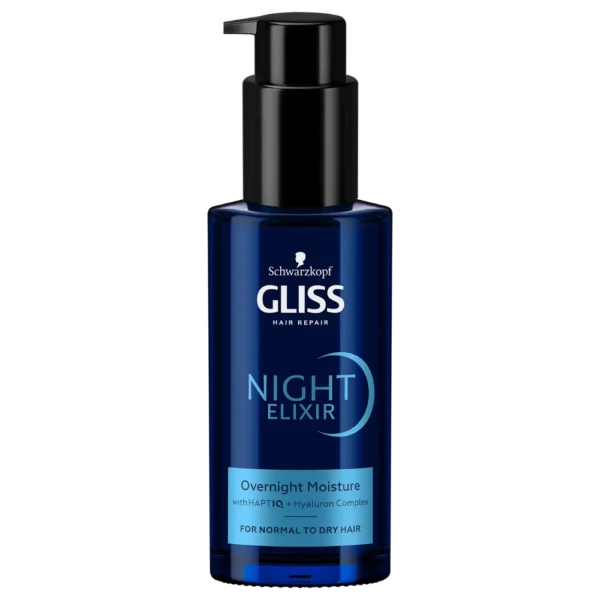 Schwarzkopf Gliss Night Elixir Overnight Moisture eliksir na noc do włosów normalnych i suchych, 100 ml