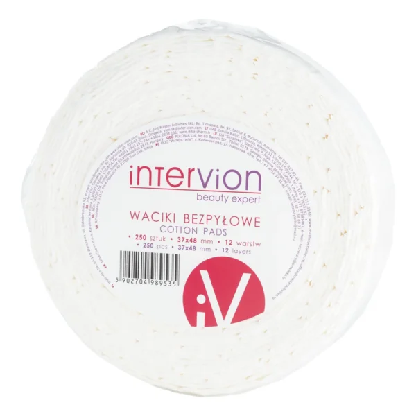 Intervion Cotton Pads waciki bezpyłowe, 250 szt.