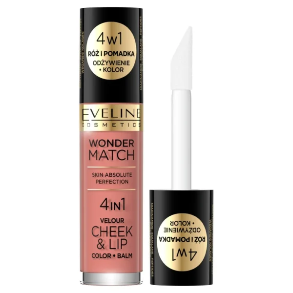 Eveline Cosmetics Wonder Match Cheek & Lip róż i pomadka w płynie 4w1 nr 01, 4,5 ml