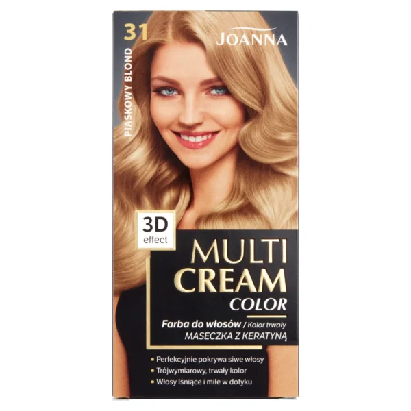 Joanna Multi Cream Color farba do włosów, piaskowy blond 31, 1 szt.