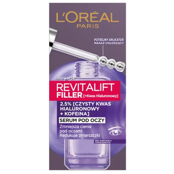 L'Oréal Paris Revitalift Filler serum pod oczy redukujące cienie i zmarszczki, 20 ml