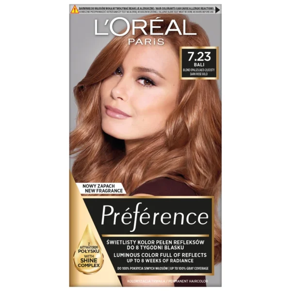 L`Oreal Paris Récital Préférence farba do włosów 7.23 Dark Rose Gold, 1 szt.