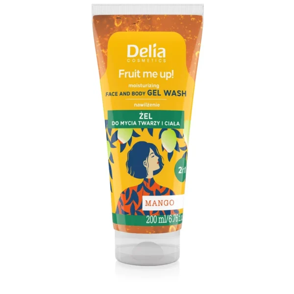 Delia Fruit me up! nawilżający żel do mycia twarzy i ciała Mango, 200 ml