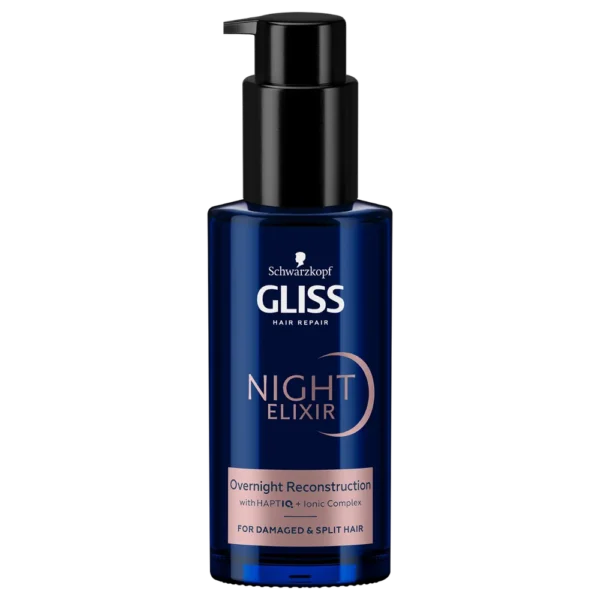 Schwarzkopf Gliss Night Elixir Overnight Reconstruction regenerujący eliksir na noc do włosów zniszczonych i rozdwojonych końcówek, 100ml