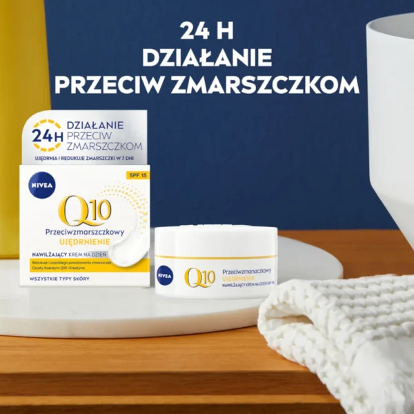 Nivea Q10 Ujędrnienie przeciwzmarszczkowy krem do twarzy na dzień z filtrem SPF 15, 50 ml - obrazek 5