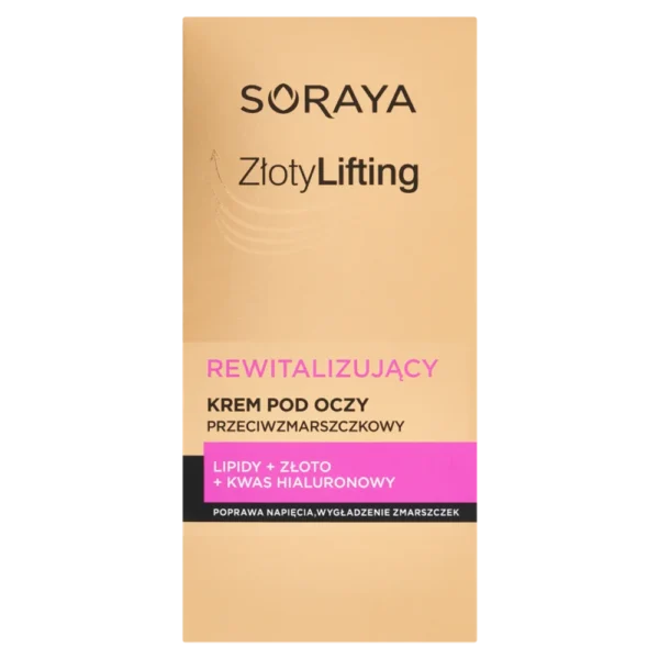 Soraya Złoty Lifting rewitalizujący krem przeciwzmarszczkowy pod oczy, 15 ml