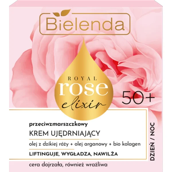 Bielenda Royal Rose przeciwzmarszczkowy półtłusty krem odbudowujący 50+, dzień/ noc, 50 ml - obrazek 2