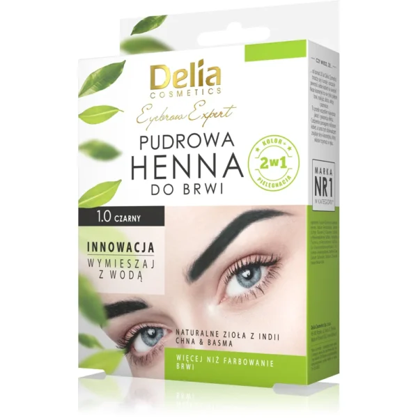 Delia Eyebrow Expert pudrowa henna do brwi, 1.0 czarny, 4 g