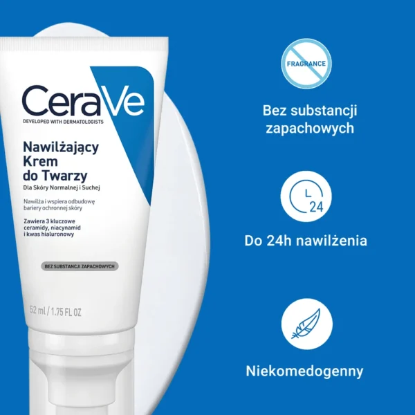 Cerave nawilżający krem do twarzy, 52 ml - obrazek 2