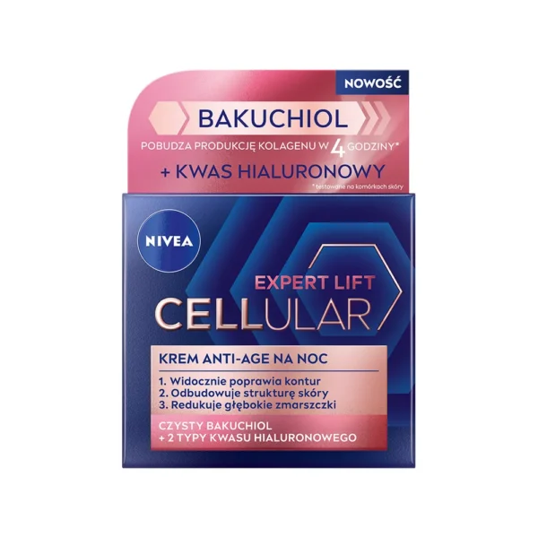 Nivea Cellular Expert Lift przeciwzmarszczkowy krem do twarzy na noc z kwasem hialuronowym, 50 ml